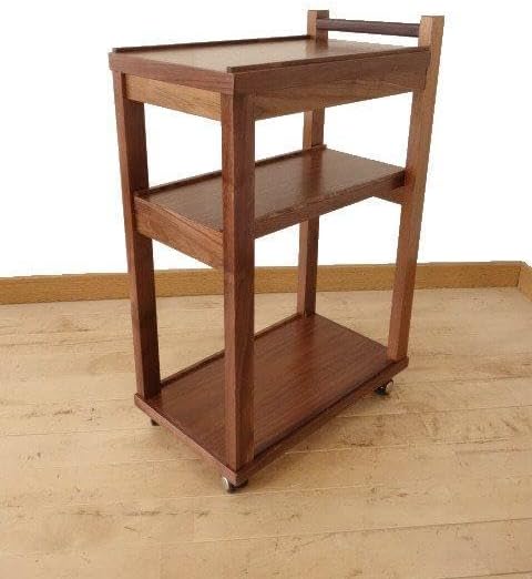 北海道手作り家具 ウォールナット材 木製 ワゴン オーダーデスクワゴン